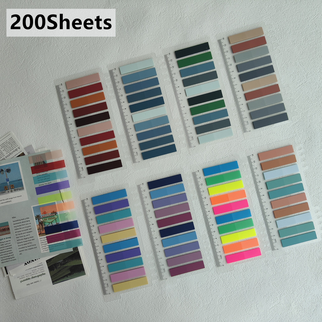 

200 Sheets Creative Transparent PET Waterproof Sticky Note Pads Notepads Posits for School Stationery Office Supplies