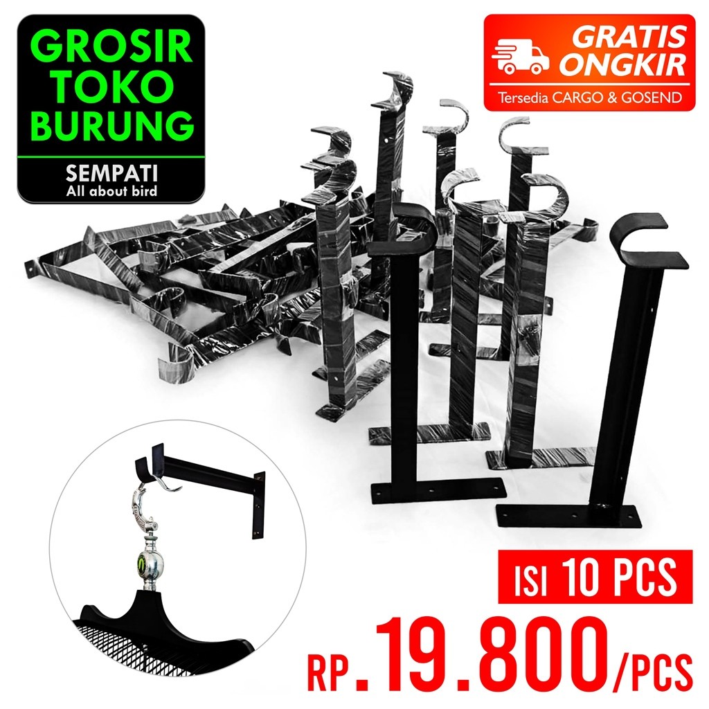 SEMPATI GROSIR Gantungan Rak Siku L Non Emboss Sempati Isi 10 Pcs Plat Besi Baja Gantungan Tempel Di