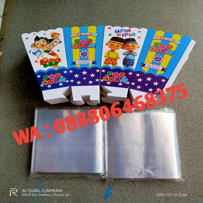 

Promo kotak popcorn + plastik bungkus kotak fullset terlaris