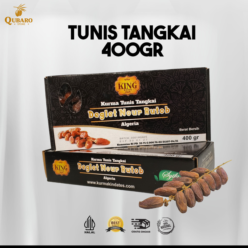 

KURMA TUNISIA TANGKAI KING ALGERIA BOX / TUNIS BERTANGKAI DATES DEGLET NOUR PREMIUM