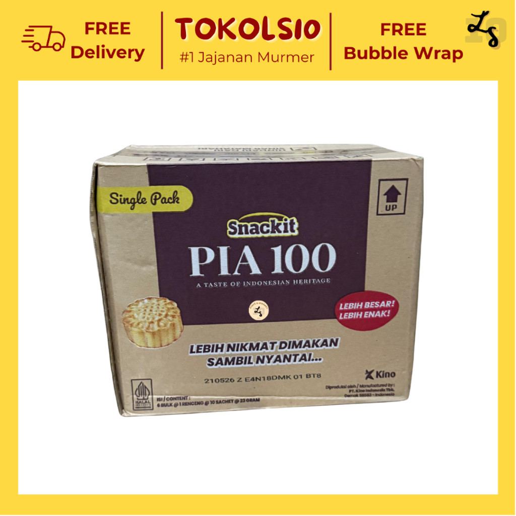 

[1 DUS] Snack It Pia 100 Bakpia Rasa Cokelat/Kacang Hijau Isi 6 Renceng x 10 pcs