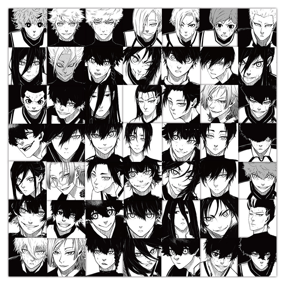 

10/30/60pcs Black White BLUE LOCK Anime Stickers Cool Isagi Yoichi Sticker for Suitcase Helmet Laptop Cartoon Decoration Sticker