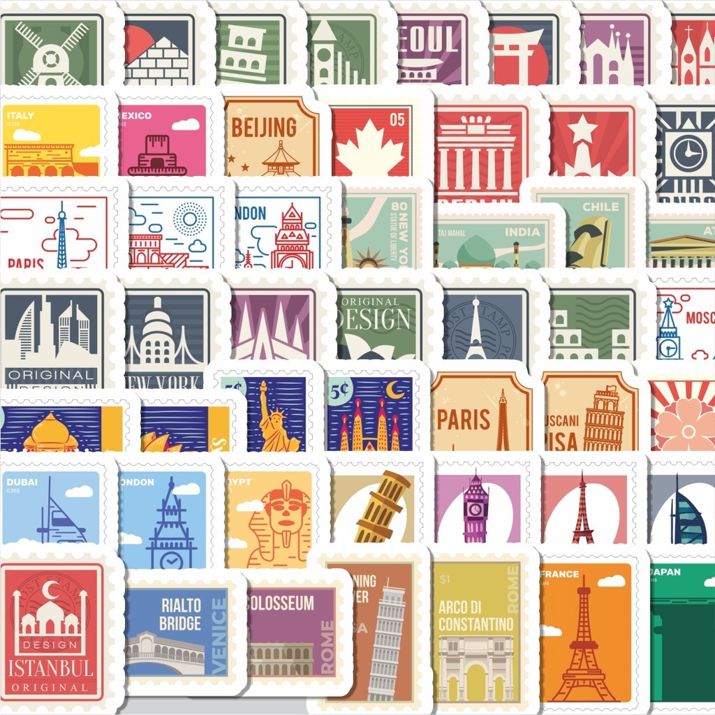 

Stiker Cutting Pack Sticker Stamp Pos Kota Paris New York London Rome Sticker Isi 100Pcs Series Aesthetic Lucu Keren Untuk Koper Bahan Vynil