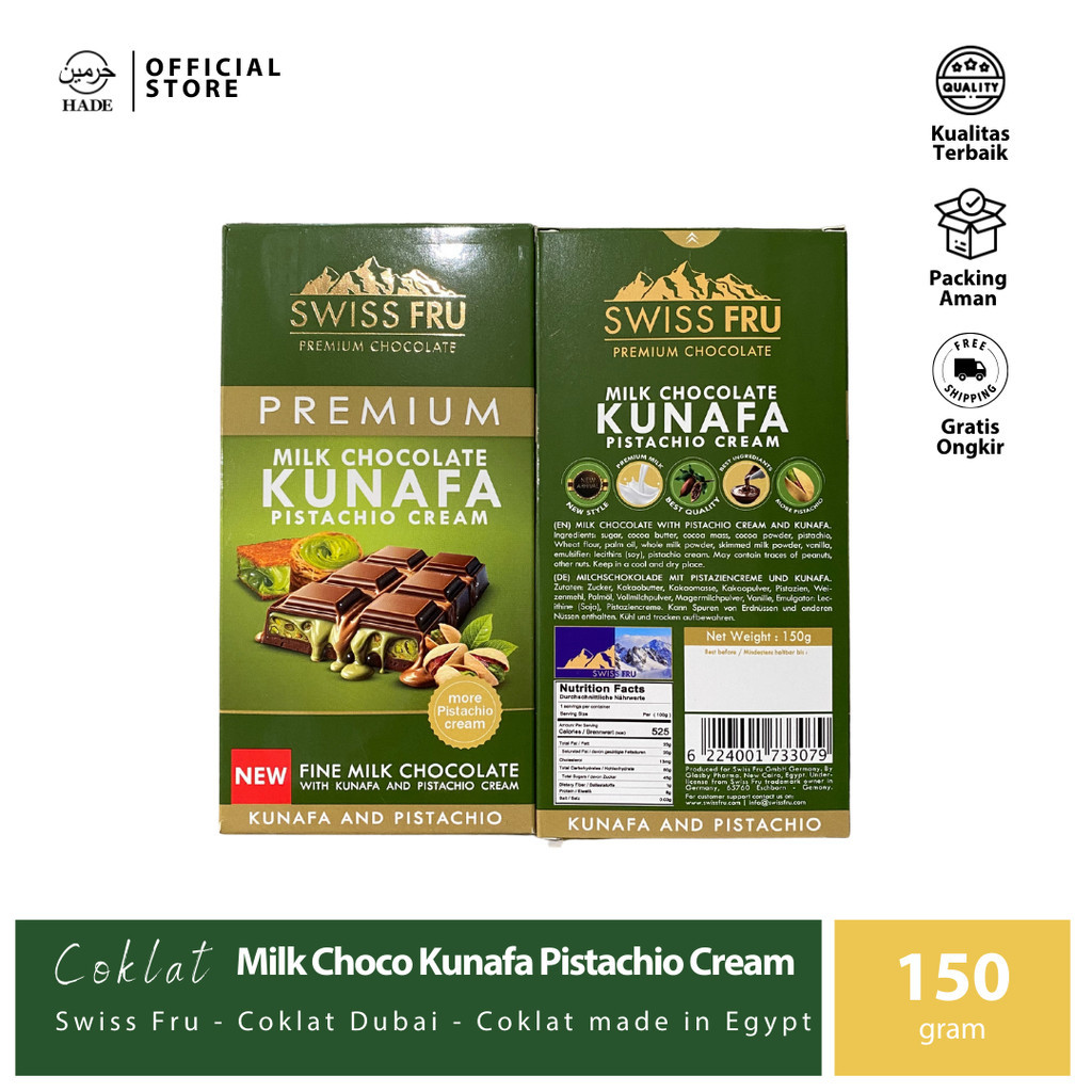 

Coklat Dubai Swiss Fru - Kunafa Pistachio & Almond