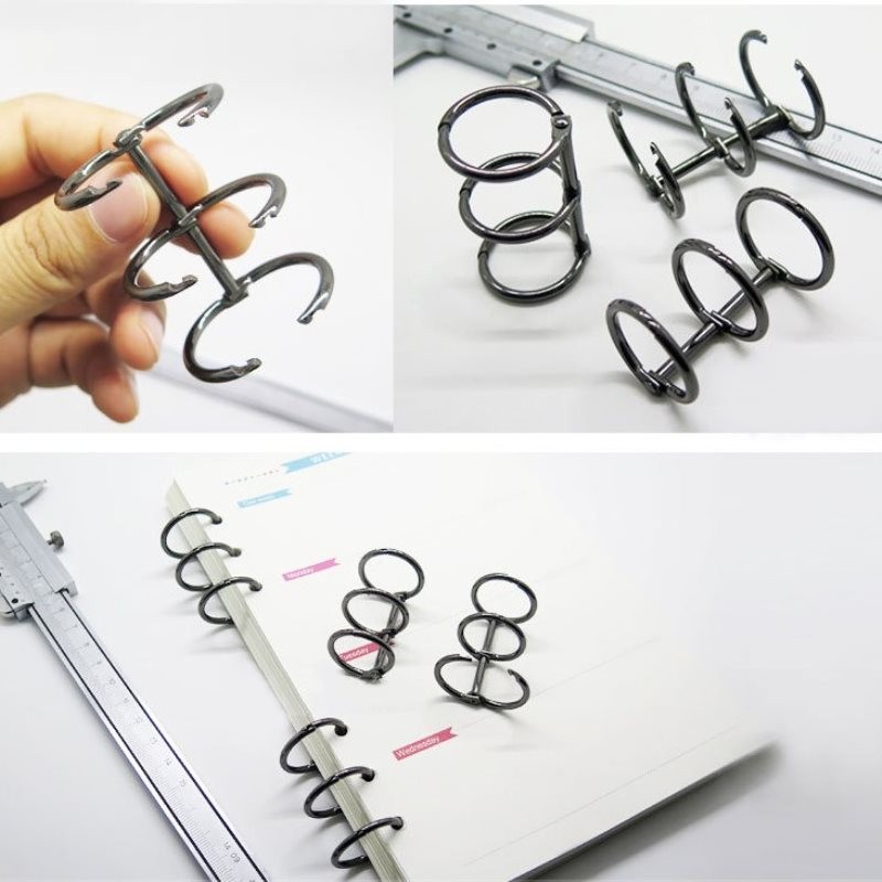 

2Pcs Metal Loose Leaf Binder 3 Rings Binding Clip Notebook Binder Ring Clips Album Circle Clips School Office Supplies