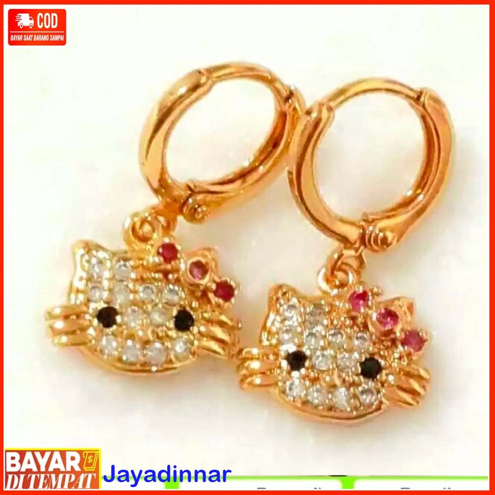 Anting Anak Emas Asli 24k berat 3gr Kadar 700 Anti Alergi ada surat free dompet perhiasan