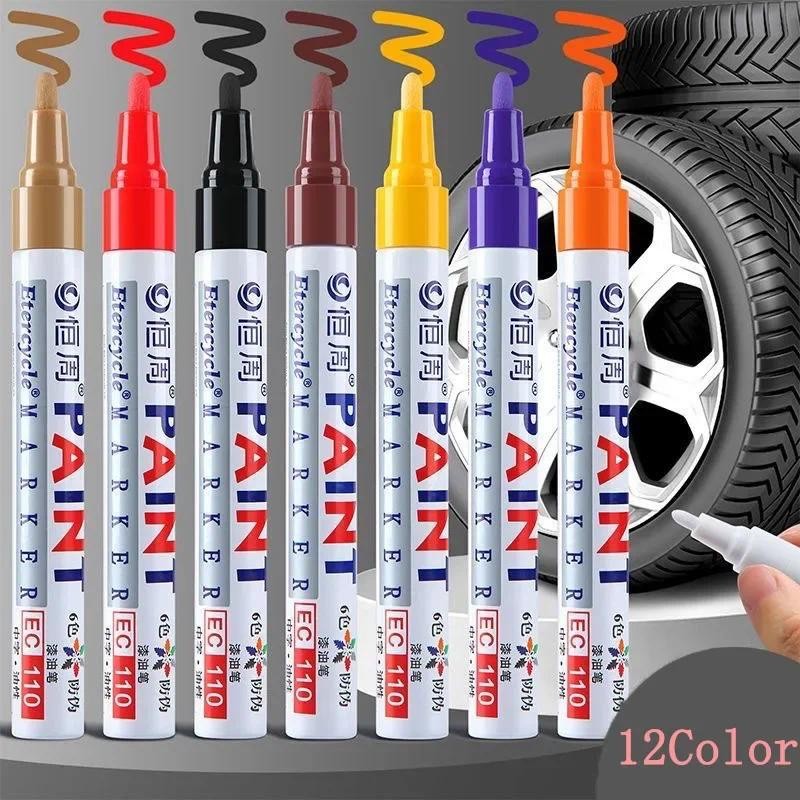 

12PCS Permanent Marker Pens, Tire Painting Graffiti Paint Pens, for Art, White, Black, Blue, Red and Other 12 Colors Available