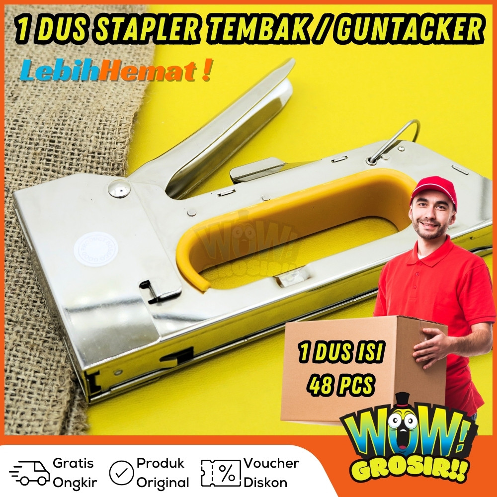 

WOWGROSIR GROSIR!!!! (1 DUS ISI 48 PCS) Staples Tembak Gun Tacker BOSSCO + Isi atau Refil 13/8 Stapler Staples | Stepler Tembak BOSSCO | Stepler Gun BOSSCO | Stapler Tembak | Stapler Gun