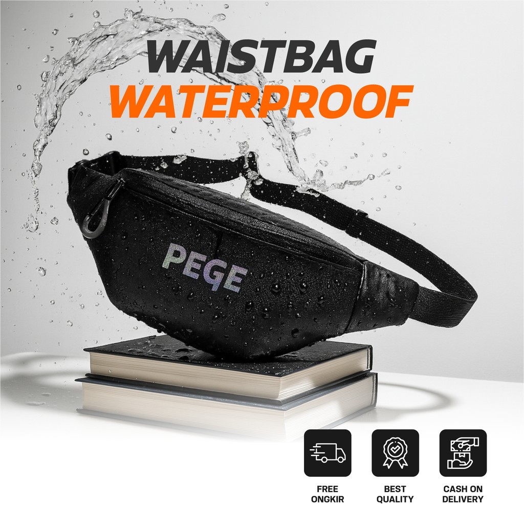 Tas Selempang Pria Original PEGE Alaric Waist Bag Bahu Waterproof - PG 9118