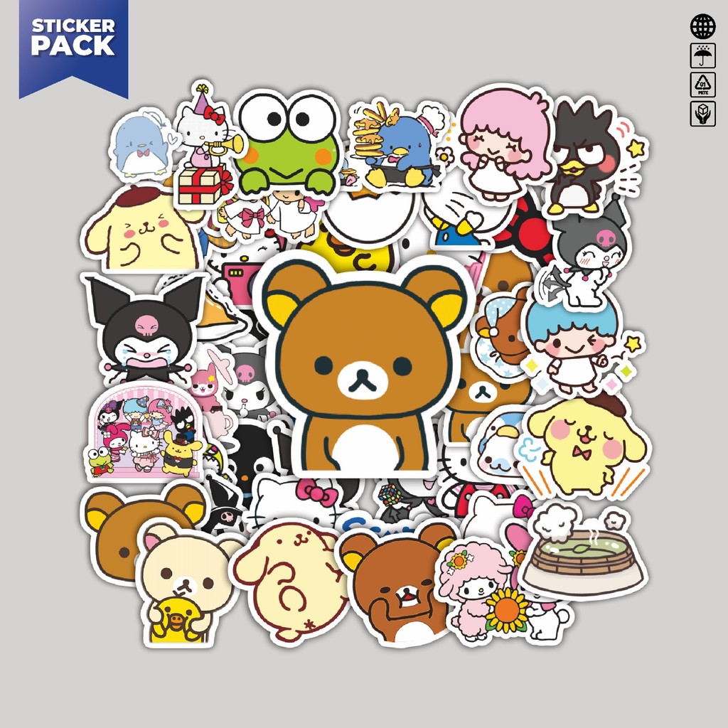 

[100PCS]Stiker Pack Stiker Kartun Sanrio Aesthetic Vinyl Anti Air Dekorasi Sticker Laptop Buku Journal Koper Helm Casing HP Gitar Helm Skateboard