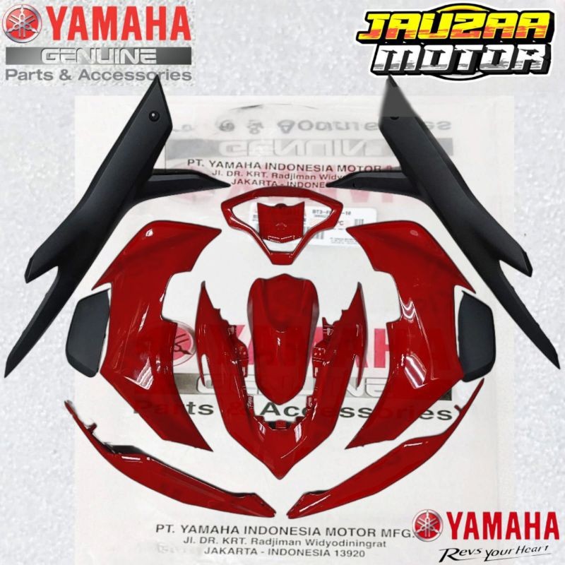 FUL FULL SET COVER BODY HALUS  NEW AEROX 155 CONNECTED BBP MERAH METALIK ORIGINAL YAMAHA