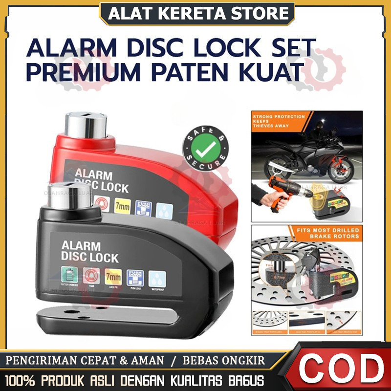 Gembok Disc Lock Cakram Alarm Motor Anti Maling Kunci Baja Kuat/gembok cakram motor anti maling/gemb