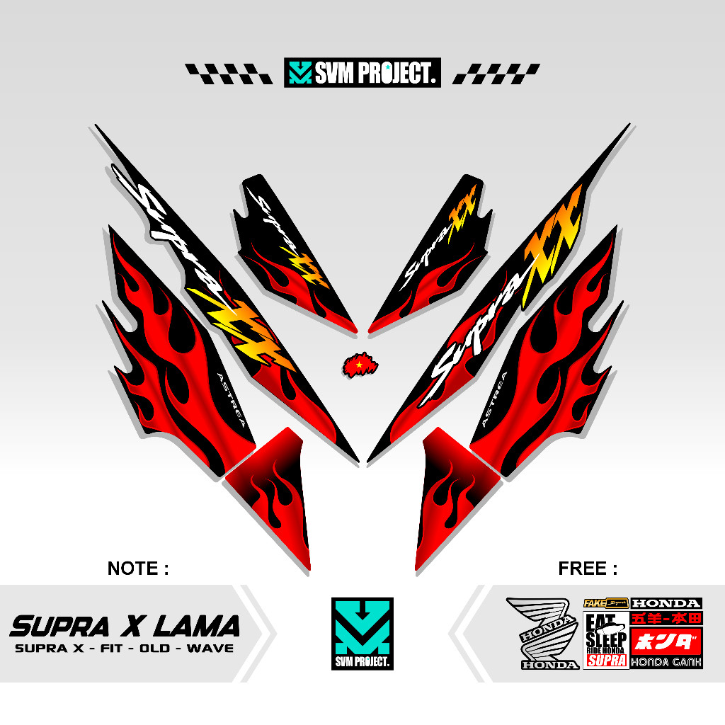 Striping Supra Xx / Stiker Lis Honda Supra Xx Lama Ori Sticker Supra Old Double X