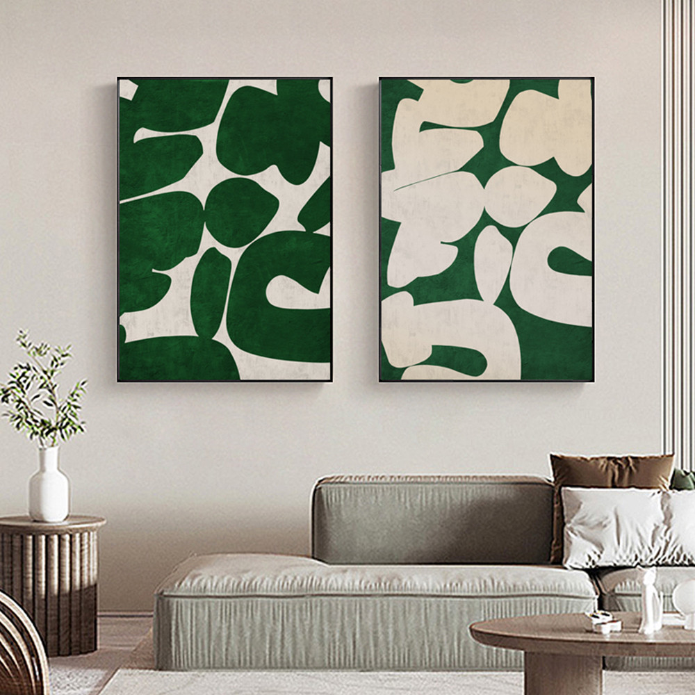 

Abstract Modern Green Shapel Art Canvas Painting Nordic Brown Posters and Prints Wall Art Pictures for Living Room Home Decor