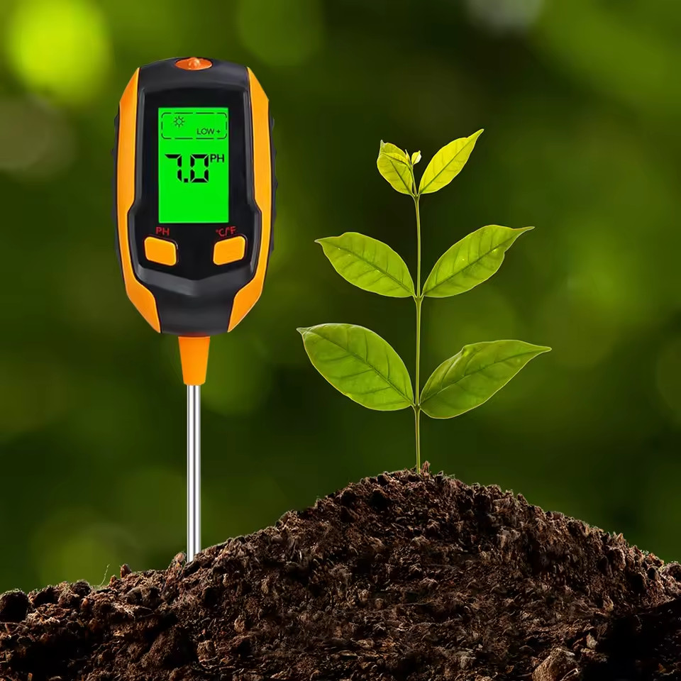 6-In1 Penguji Ph Tanah Alat Ukur Ph Tanah Pengukur Temperatur & Kelembapan Tanah Soil Ph