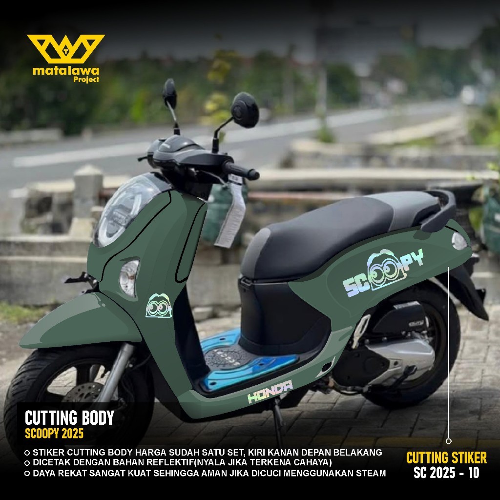 Sticker Cutting All Body Scoopy Stiker Timbul Full Set Terbaru 2025 Stiker bukan Full Body 10