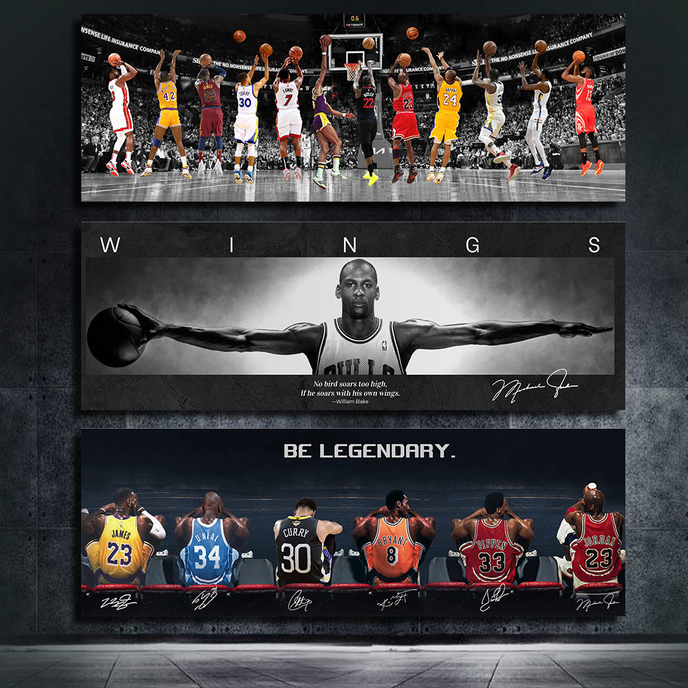 

Motivational Basketball C-Curry and K-kebe Poster Canvas Print Home Living Room Bedroom Cafe Art Painting Decoration