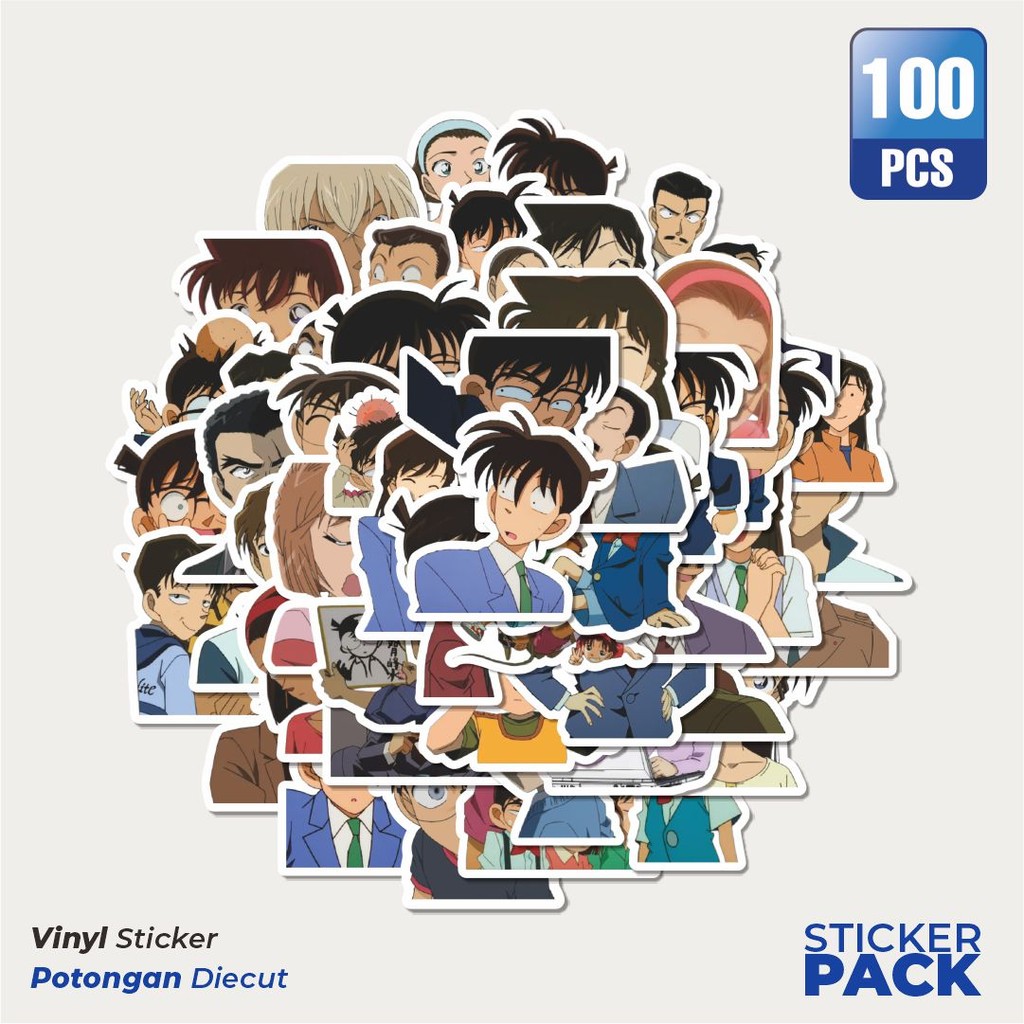 

Super Hemat! 100 PCS Stiker Anime Detective Conan V2 Waterproof Aesthetic- Untuk Laptop, Motor, dan Helm - Paper Stationery Pack