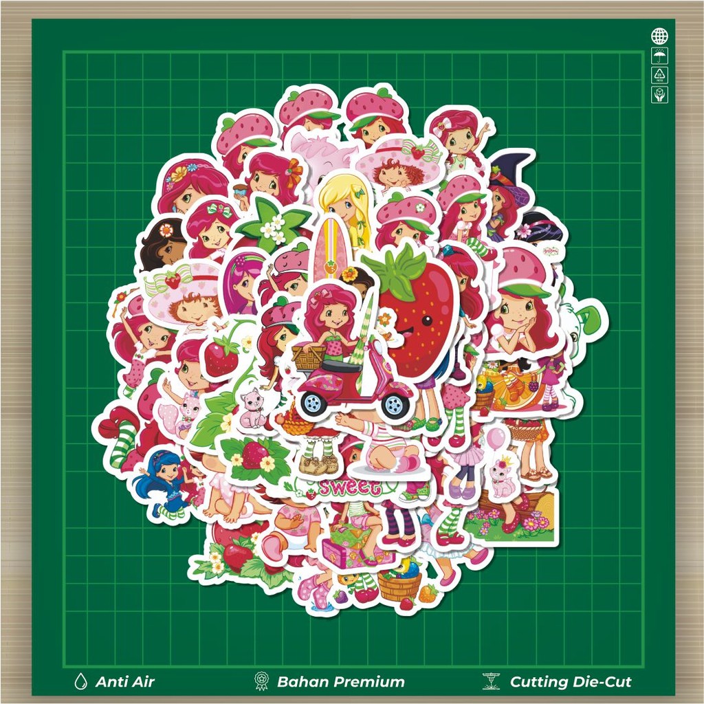 

HOT 50 PCS STIKER Stiker Kartun Strawberry Shortcake Stiker Fashion Cars Decal Dingin Kartu Album Custom Vinyl Anti Air- Sticker Aesthetic Buku Journal Koper Casing HP Tablet Laptop Helm Motor Botol Minum
