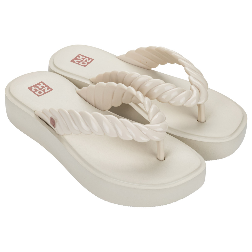 Sandal Jepit Wedges Wanita Zaxy Rope Tam Ad Off White