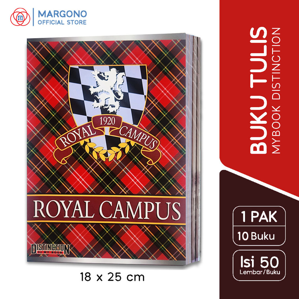 

My Book Distinction Buku Tulis Besar B5 Boxy Royal Campus Blue Series 50 Lembar - 10 Buku