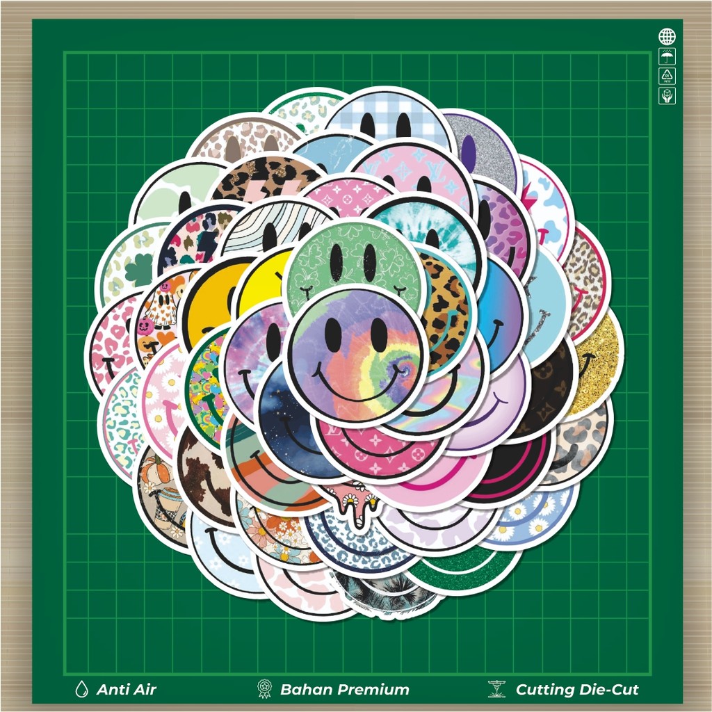 

HOT 50 PCS STIKER Stiker Smiley World Series B Stiker Fashion Cars Decal Dingin Kartu Album Custom Vinyl Anti Air- Sticker Aesthetic Buku Journal Koper Casing HP Tablet Laptop Helm Motor Botol Minum