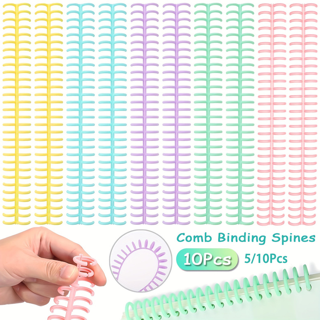 

5-10PCS Comb Binding Spines Plastic Spiral Binding Coils 30 Rings Binding Spines for Business Document File Notebook File Making