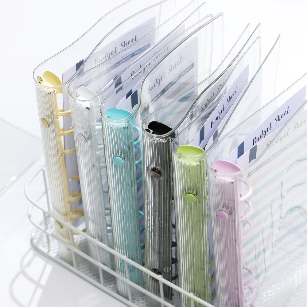 

Desk Storage Stationery School Supplies Notebook Binder Transparent Folders Binder Pockets A5A6