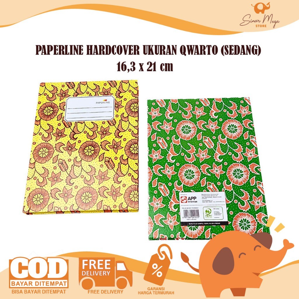 

Paperline Buku Hardcover Ukuran Quarto/ Kwarto SEDANG isi 100 & 200 Lembar
