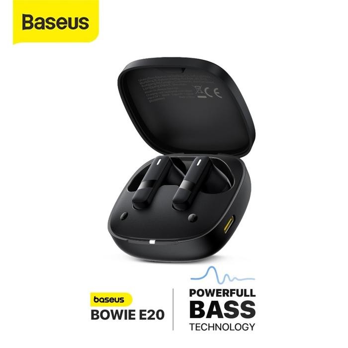 Baseus Bowie E20 TWS True Wireless Earbuds Headset Bluetooth 5.3 Earphone Powerfull Bass - Hitam