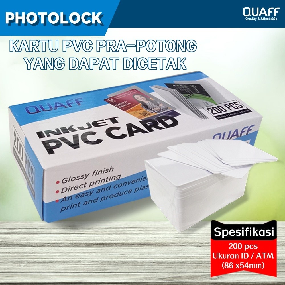

New (200pcs)Kartu ID Pra-potong PVC Pencetakan Langsung QUAFFPremium