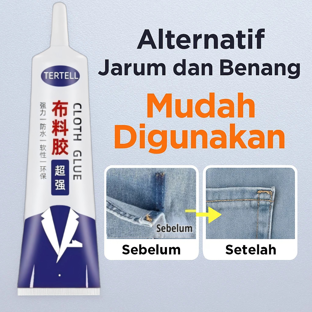 

⭐Free Shipping❤️ Lem Kain Multifungsi Untuk Semua Jenis Kain / Lem Kain Super Lengket / Perbaikan Pakaian Tanpa Jahitan / Lem Kain Lembut & Mudah Digunakan / Lem Kain Anti Menempel