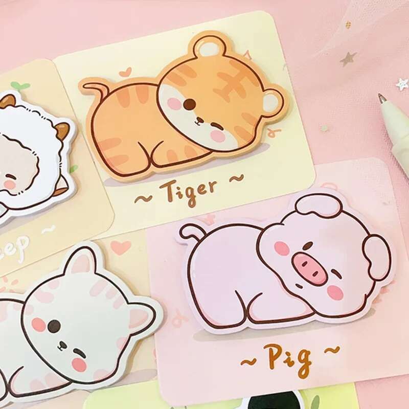 

1 Piece Lytwtw's Adhesive Cute Cartoon Animal Notes Notepad Memo Pad Office School Supplies Stationery Sticker