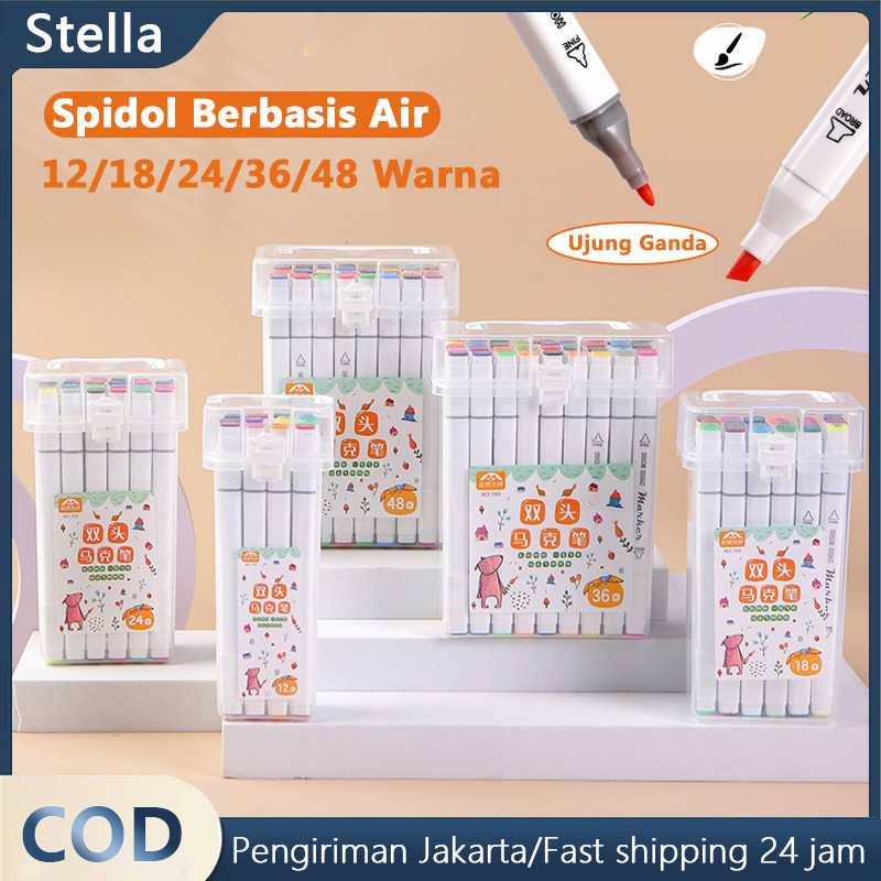 

Spidol Warna Sketch Marker 12-48 Warna Minyak Ujung Ganda Set Lengkap Spidol 2in1 Spidol Sketsa Anak Pensil Cat Air Set Warna