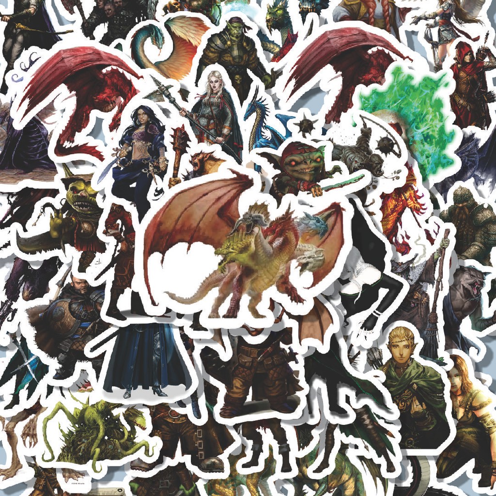

100PCS Lucu Stiker Dungeon And Dragons Series 2 Stiker Aesthetic Stiker Anti Air Stikers Berperekat Waterproof sticker decal buat Motor Helm Buku Journal Koper Casing HP Laptop Botol Minum Hadiah anak