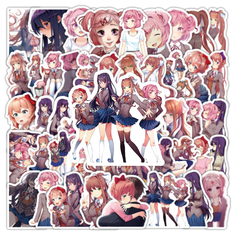 

10/50PCS DDLC Stickers Love Game Graffiti Waterproof Sticker Luggage Suitcase Phone Laptop Motorbike Skateboard Water Bottle