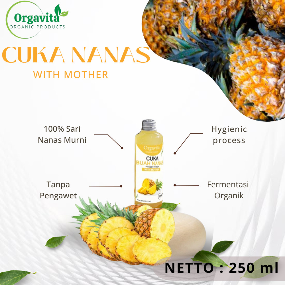 

ORGAVITA Cuka Nanas With Mother Organik 250ml - Apple Cider Vinegar Asli