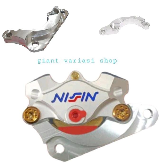 Breket kaliper 2piston 2p brembo nissin full cnc disc standar 200mm PNP mio smile mio sporty mio m3 