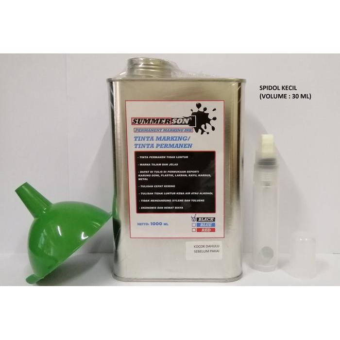

Tinta Permanen Marking ink/Tinta karung Summerson 1 Liter-SPIDOL KECIL - Hitam