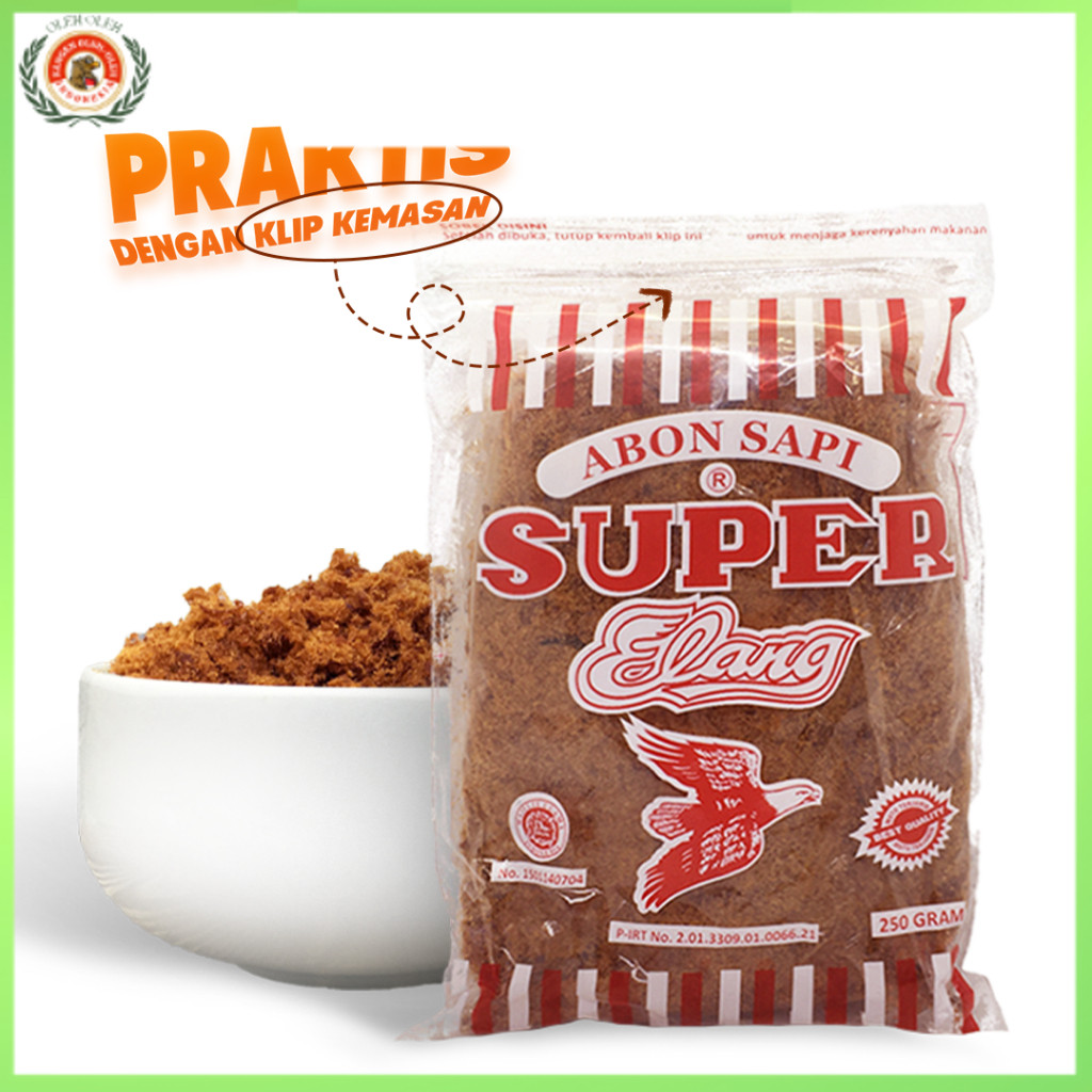 

Abon Daging Sapi Super Cap Elang Asli Boyolali Original pedas Manis 250gr 100gr