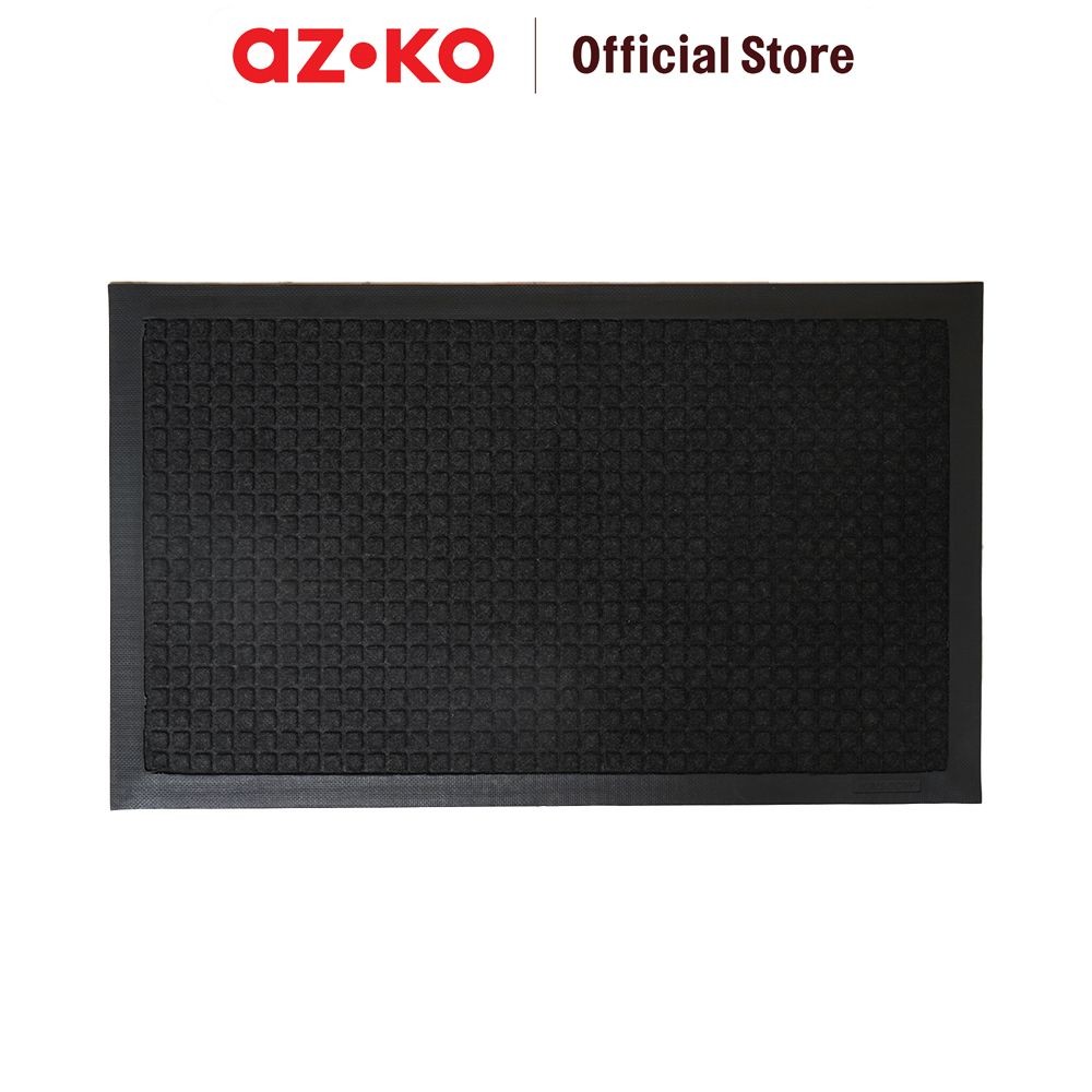 AZKO Krisbow 45X75 cm Keset Pintu Karet Charcoal - Hitam Door Mat Kain Lap Kaki Serbaguna Keset Pint
