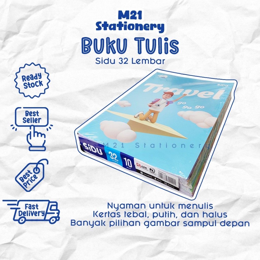 

(1 PACK ISI 10 PCS) BUKU TULIS SIDU 32 LEMBAR MOTIF RANDOM / ALAT TULIS BUKU SEKOLAH SINAR DUNIA MURAH EKONOMIS BUKU TULIS COWOK CEWEK TERLARIS ATK KANTOR KULIAH / M21 STATIONERY JOGJA