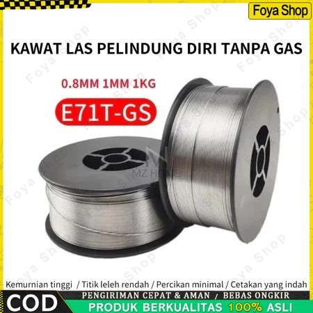 COD - Kawat Las Mig 0.8MM 1MM 1KG / Flux Core Wire Gasless Kawat Las Tanpa Gas Co2 / Kawat Las Mig K