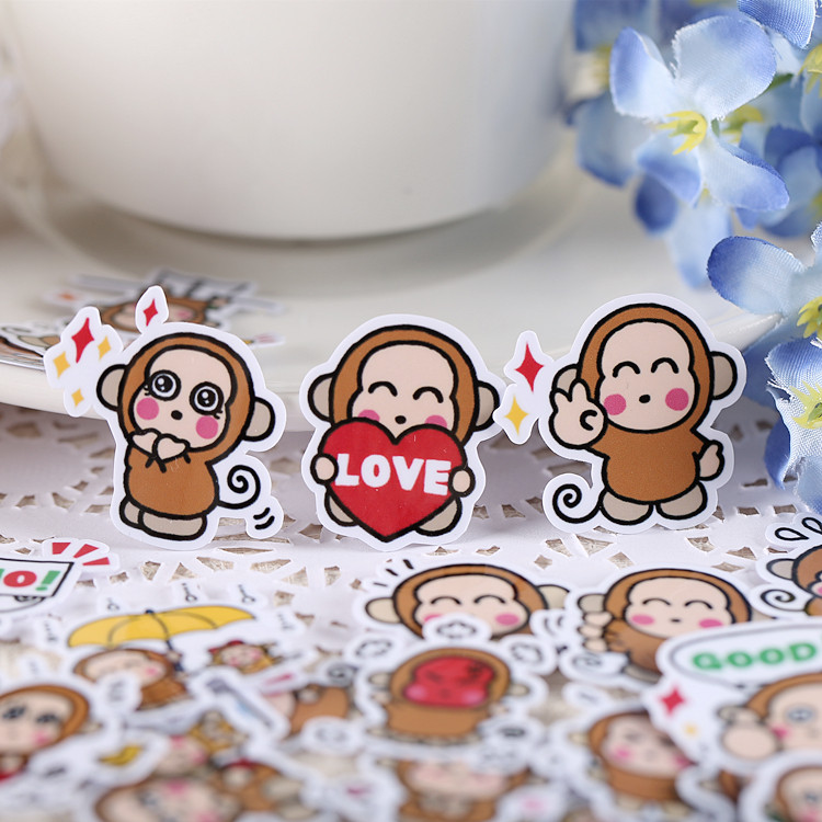 

40pcs Creative Kawaii Self-made Amnesty Monkey Stickers/ Beautiful Stickers /decorative Sticker /DIY Craft Photo Album