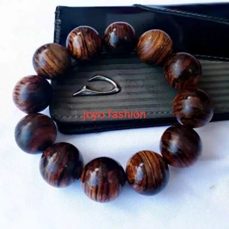 GELANG TASBIH FOSIL AKAR GALIH KAYU GAHARU SUPER WANGI 20mm