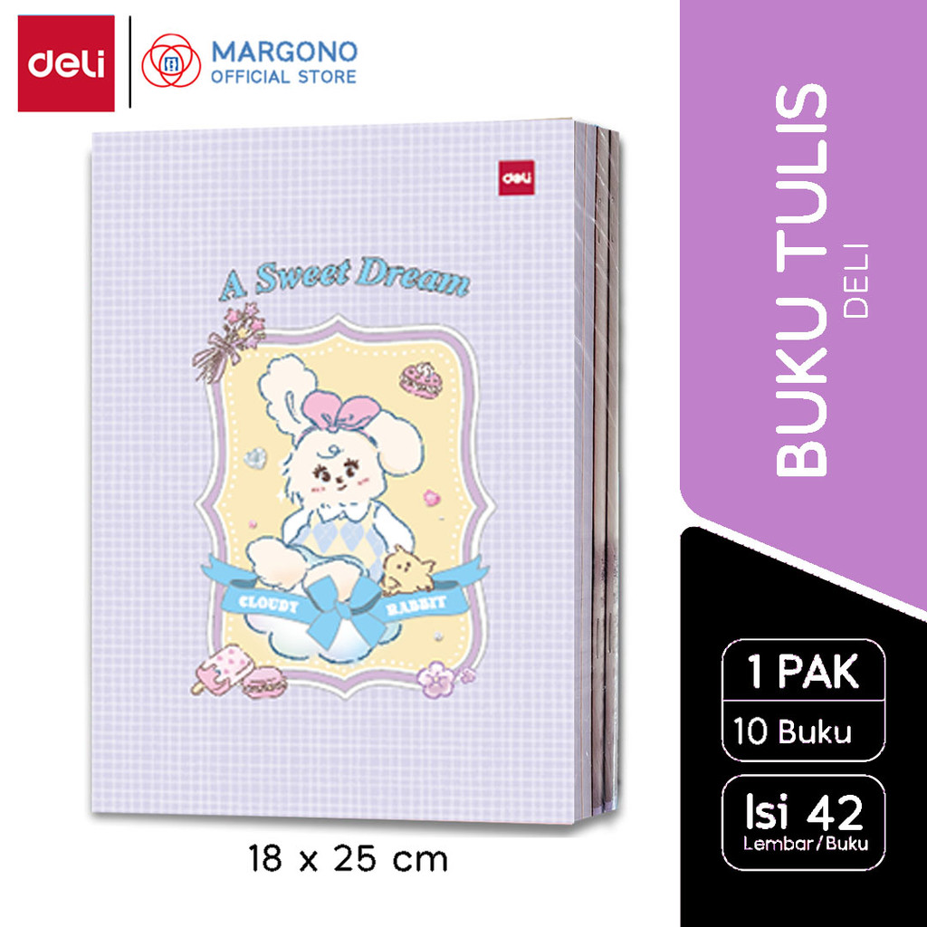 

Deli Buku Tulis Sekolah Panjang / Boxy B5 42 Lembar Make A Sweet Dream - 10 buku (1 pak)