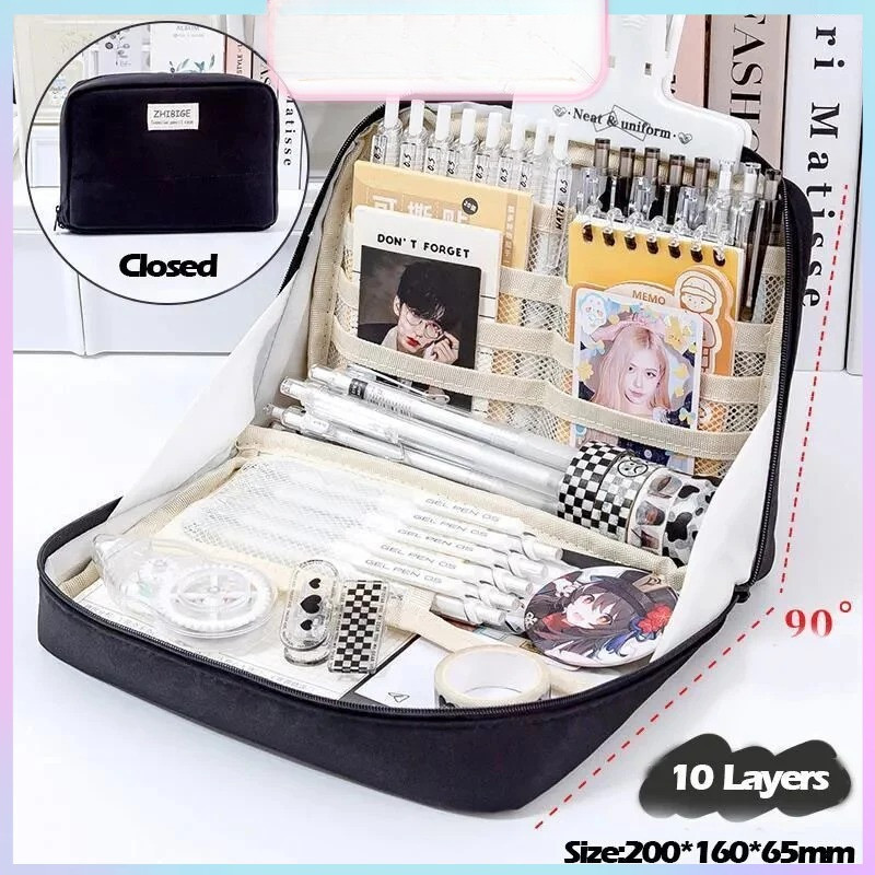 

[DOTDING] ‌Tas Pensil Anak Sekolah - Kapasitas Super Besar + Desain Lucu Untuk Stationery & Alat Tulis‌/Simple Pencil Cases Large Capacity Hold 100 Pens Big Box Pouch School Supplies Stationery H321