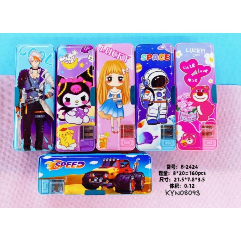 

(CCK STORE) KOTAK PENSIL KYN08093 / 2 in1 Pencil Sharpener Tempat Pensil Anak Aesthetic Transparan Serbaguna Kotak Tepak Pensil Murah Perempuan Lucu Karakter Pencil