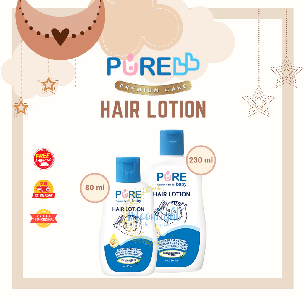 PURE Baby Hair Lotion 80ml 230ml Minyak Rambut Bayi PURE BB