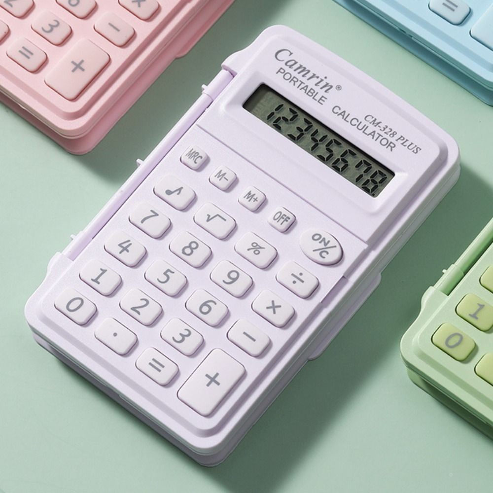 

8 Digits Mini Flip Calculator Lightweight Smart Stay Mini Scientific Calculator Small Candy Color Do Office Work